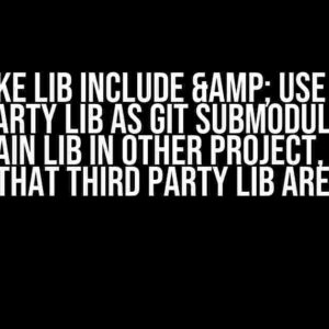 A CMake lib include & use other third party lib as git submodule, when use main lib in other project, error report that third party lib are missing